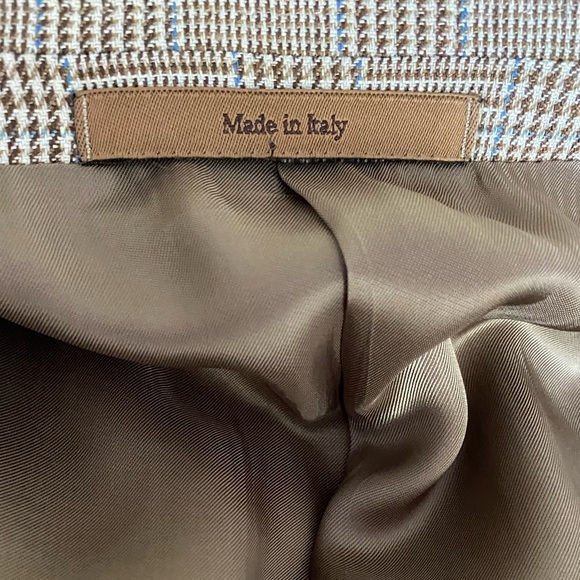 Beige Crossover Linel Wool and Silk Jacket - Picture 6 of 7